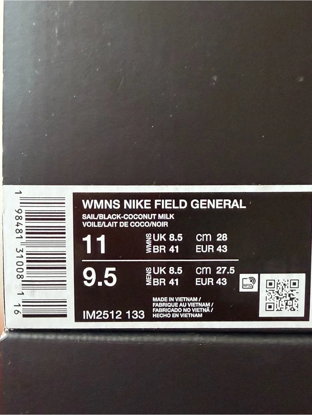 Nike Field General Black White IM2512-133 Women’s Size 11